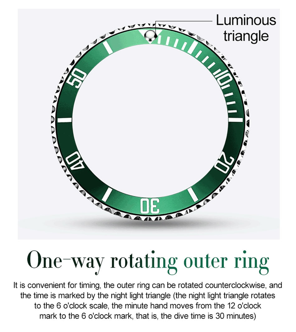 Ruby Green Dial Quartz Sports Wristwatch