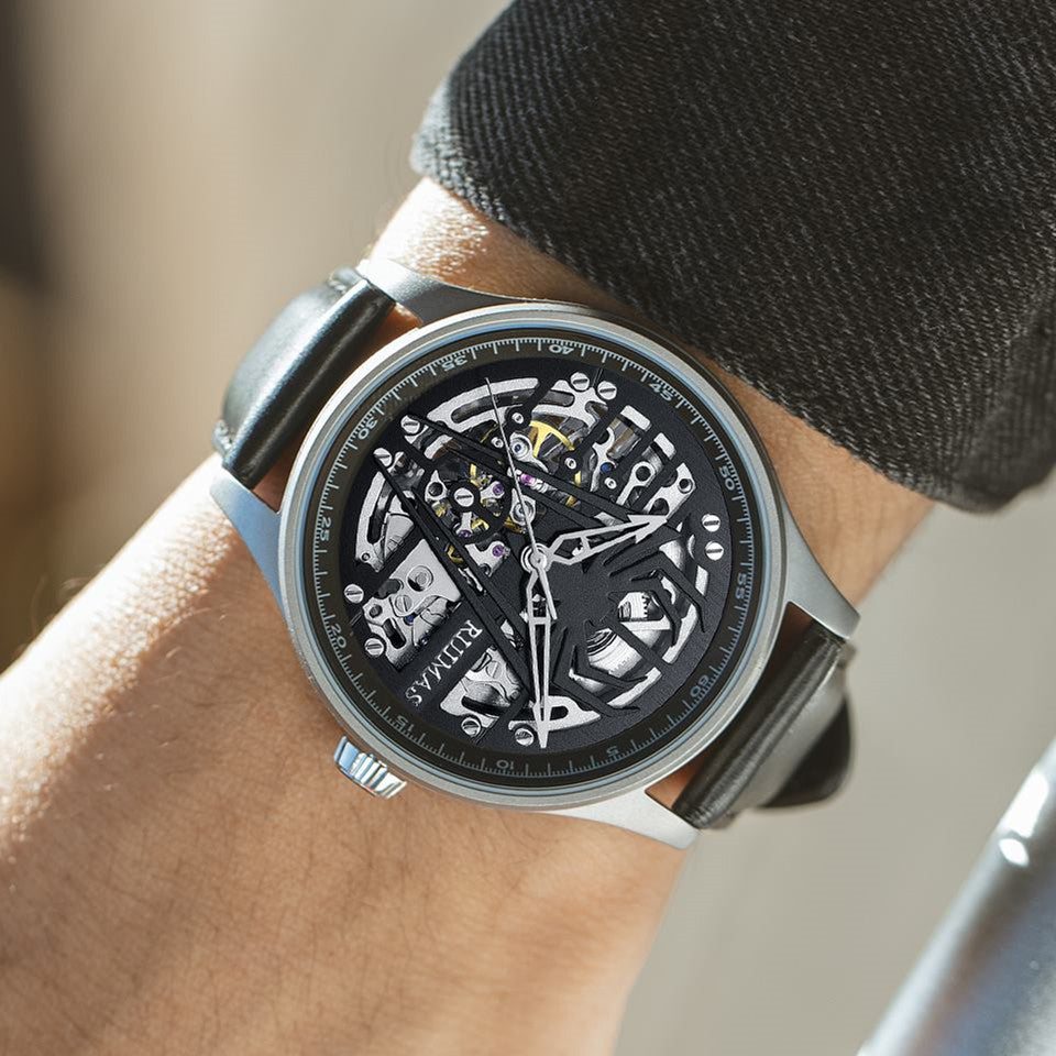 Arachnid Riimas Leather sports mechanical watch