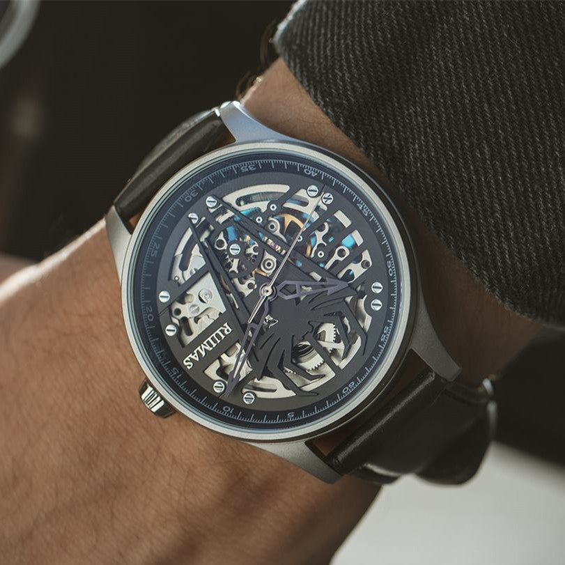 Arachnid Riimas Leather sports mechanical watch