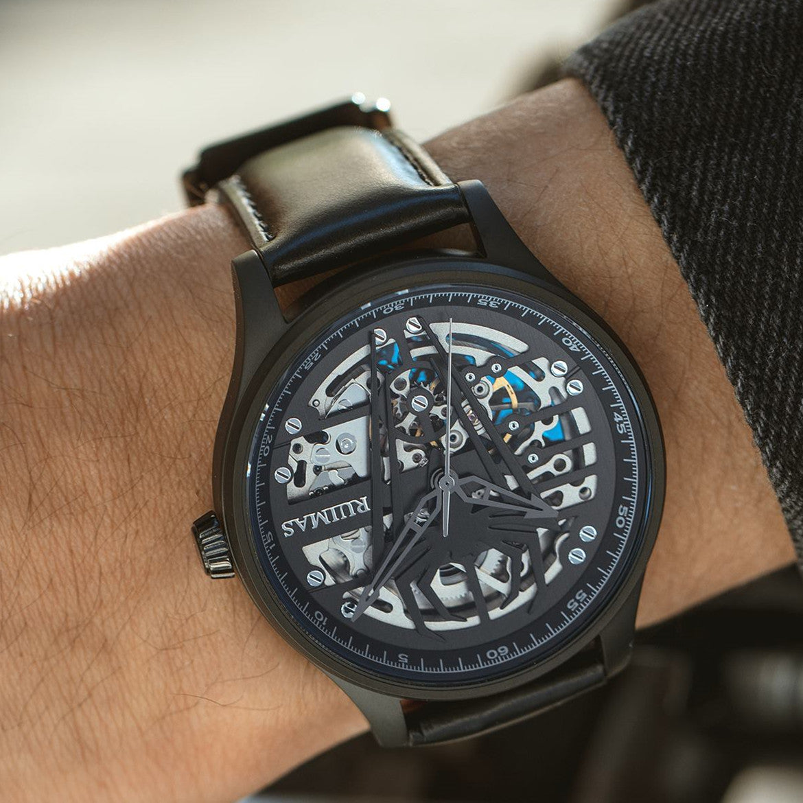 Arachnid Riimas Leather sports mechanical watch