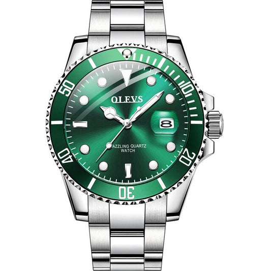 Ruby Green Dial Quartz Sports Wristwatch